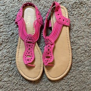 Hot pink sandals